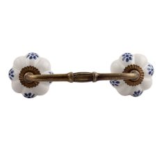 Blue Protea Ceramic Bridge Handle