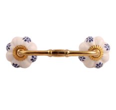 Blue Protea Ceramic Bridge Handle