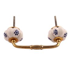 Blue Protea Ceramic Bridge Handle