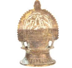 Indian Old Vintage Handmade Unique Brass Oil Lamp Goddess Laxmi Diya