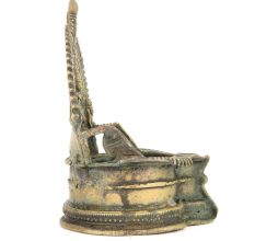 Bronze Oil Lamp with Lakshmi Motif