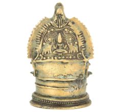 Bronze Oil Lamp with Lakshmi Motif