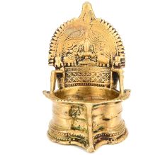 Old Brass Oil Lamp Goddess Laxmi Original Temple Deepak Rich Patina