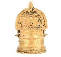 Old Brass Oil Lamp Goddess Laxmi Original Temple Deepak Rich Patina