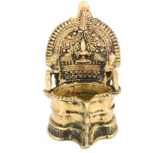 Brass Kamakshi Religious Hindu Goddess Laxmi Diwali Puja Temple Diya Oil Lamp