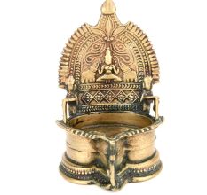 Bronze Gajalakshmi Vilakku (Lamp) for Diwali Celebration