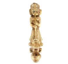 Solid Brass Figurine of A Girl Playing A Trumpet Door Handle