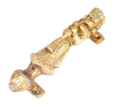 Solid Brass Figurine of A Girl Playing A Trumpet Door Handle