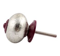 Silver Purple Fitting Round Ceramic Knob