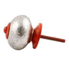 Silver Orange Fitting Round Ceramic Knob