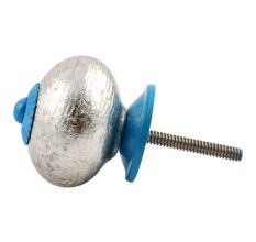 Silver Turquoise Fitting Round Ceramic Knob