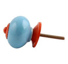 Sky Blue Orange Fitting Ceramic Knob