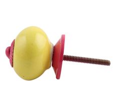 Solid Yellow Pink Fitting Ceramic Knob