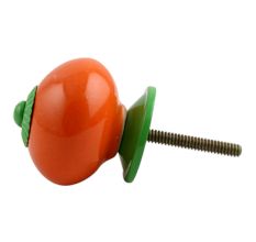 Solid Orange Green Fitting Ceramic Knob
