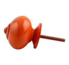 Solid Orange Ceramic Knob Orange Fitting