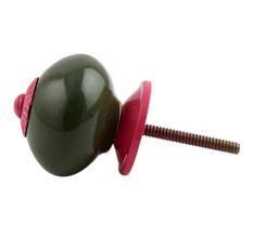 Olive Round Pink Fitting Ceramic Knob