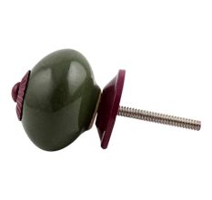Olive Round Purple Fitting Ceramic Knob