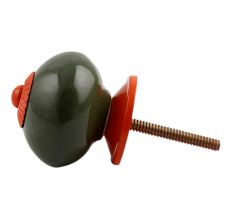 Olive Round Orange Fitting Ceramic Knob