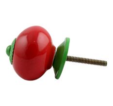 Solid Red Green Fitting Ceramic Knob