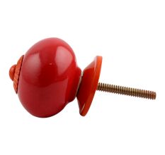 Solid Red Orange Fitting Ceramic Knob