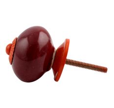 Cherry Solid Round Orange Fitting Ceramic Knob