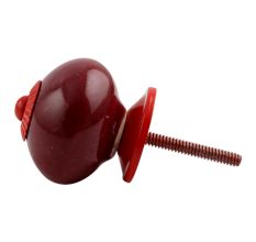 Cherry Solid Round Red Fitting Ceramic Knob