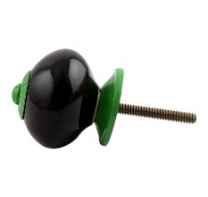 Black Round Green Fitting Ceramic Knob