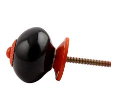 Black Round Orange Fitting Ceramic Knob