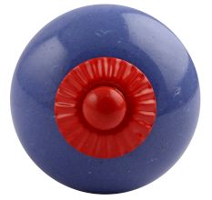 Slate Blue Red Fitting Ceramic Knob