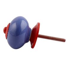 Slate Blue Red Fitting Ceramic Knob