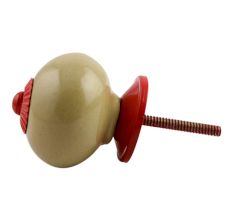 Spanish Olive Red Fitting Ceramic Knob