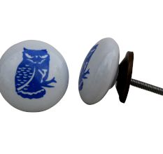 Blue Owl Flat Kids Drawer Knob