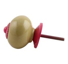 Spanish Olive Pink Fitting Ceramic Knob