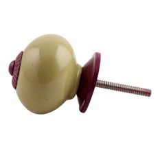 Spanish Olive Purple Fitting Ceramic Knob