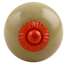 Spanish Olive Orange Fitting Ceramic Knob