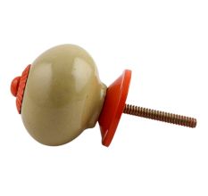Spanish Olive Orange Fitting Ceramic Knob