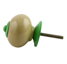 Spanish Olive Green Fitting Ceramic Knob