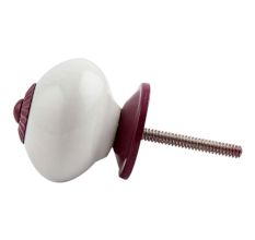 White Purple Fitting Ceramic Knob