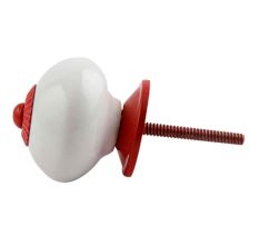 White Red Fitting Ceramic Knob