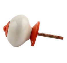 Cream Orange Fitting Ceramic Knob