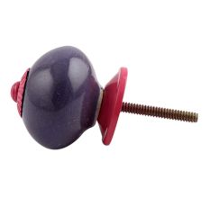 Purple Round Pink Fitting Ceramic Knob