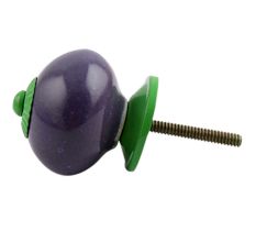 Purple Round Green Fitting Ceramic Knob