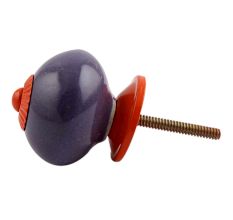 Purple Round Orange Fitting Ceramic Knob