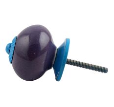 Purple Round Turquoise Fitting Ceramic Knob