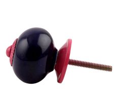 Navy Blue Round Pink Fitting Ceramic Knob