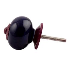 Navy Blue Round Purple Fitting Ceramic Knob