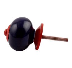 Navy Blue Round Red Fitting Ceramic Knob