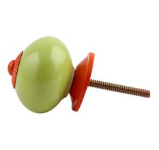 Lime Round Orange Fitting Ceramic Knob