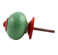 Solid Pea Green Red Fitting Ceramic Knob
