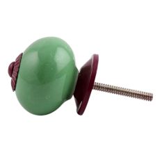 Solid Pea Green Purple Fitting Ceramic Knob